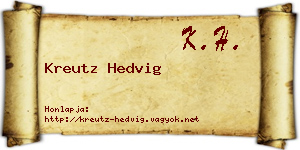 Kreutz Hedvig névjegykártya